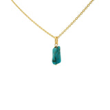 Collier doré petite turquoise irrégulière 42 cm