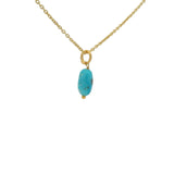 Raw turquoise stone necklace