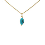 Raw turquoise stone necklace