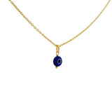 Collier doré petit oeil bleu plat 42 cm