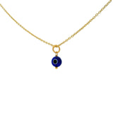 Collier doré petit oeil bleu plat 42 cm