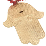 Collier doré en corne rouge main de Fatma avec onyx rouge 75 cm