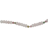 Chaine de cheville dorée en quartz rose et multi tourmaline