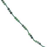 Collier doré avec rubis zoisite et noeuds verts 60 cm