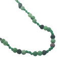 Collier doré avec rubis zoisite et noeuds verts 60 cm