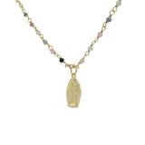 Collier doré tourmaline et vierge