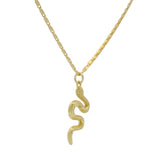 Collier doré maille marine et serpent
