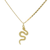 Collier doré maille marine et serpent