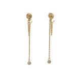 Gold chain and zircon earrings