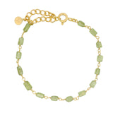 Bracelet doré préhnite rectangle