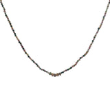 Collier doré tourmaline avec petites perles et coupoles dorées 42 cm