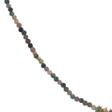 Collier doré tourmaline avec petites perles et coupoles dorées 42 cm
