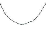 Collier doré cordon noir avec onyx noire 42 cm