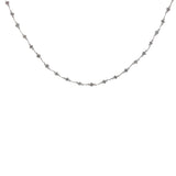 Collier doré pierre de lune et labradorite alternées sur fil blanc 42 cm