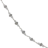 Collier doré pierre de lune et labradorite alternées sur fil blanc 42 cm