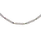 Collier doré mix quartz rose et tourmaline 60 cm