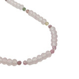 Collier doré mix quartz rose et tourmaline 60 cm