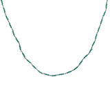 Collier doré avec onyx verte et noeuds verts 60 cm