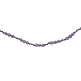 Collier doré avec améthyste et noeuds violets 60 cm