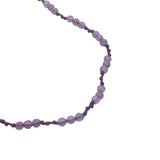 Collier doré avec améthyste et noeuds violets 60 cm