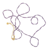 Collier doré avec améthyste et noeuds violets 60 cm