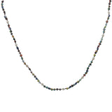 Collier doré avec petites perles de culture et multicolores 75 cm