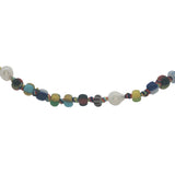 Collier doré avec petites perles de culture et multicolores 75 cm