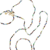 Collier doré avec petites perles de culture et multicolores 75 cm