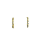 Mini gold hoop earrings with round zircons