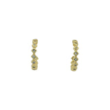 Mini gold hoop earrings with diamond-shaped zircons