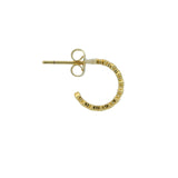 Mini gold hoop earrings with diamond-shaped zircons