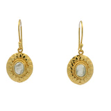 Boucles d'oreilles dorées soleil et prehnite
