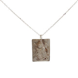Collier argent 925 plaque mate Hanuman 42 cm