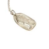 925 silver necklace with stamped fish pendant