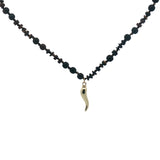 Collier piment doré mix perles bois marron 90 cm