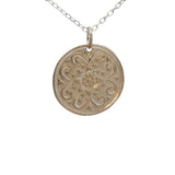 Collier argent 925 et médaille fleur estampillée 42 cm