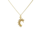 Collier doré demi lune zircons