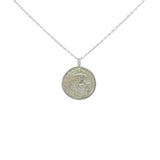 925 silver necklace with moon and star medal