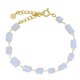 Bracelet doré en pierre de lune rectangle