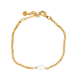 Golden ball and stone bracelet