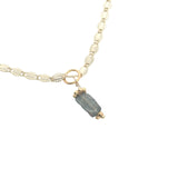 Collier doré labradorite rectangle avec pierre de lune 38 cm