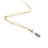 Collier doré labradorite rectangle avec pierre de lune 38 cm