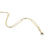 Collier doré petite fleur en tourmaline et perles de culture 38 cm