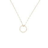 Collier doré anneau avec zircons 42 cm