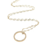 Collier doré anneau avec zircons 42 cm