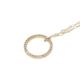 Collier doré anneau avec zircons 42 cm