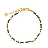 Bracelet doré oeil de tigre et disques