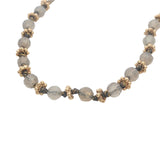 Collier doré perles labradorite et couronnes dorées 42 cm