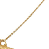 Collier doré talisman cylindrique estampillé 60 cm