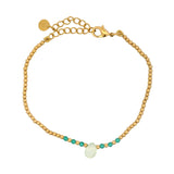 Gold and stone bracelet